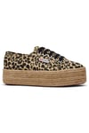 2790 Leopard Cotrope Flatform Canvas Trainers