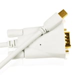 Cablesson 3m - Mini DisplayPort Male to VGA Male Cable Thunderbolt Port Compatible - VIDEO Adapter lead for Apple iMac, Mac Mini, MacBook Pro, MacBook Air & PCs with Mini DP - Gold Plated