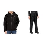 Regatta Mens Birchdale Waterproof Walking Jacket - Black Magnet - L & Mens Pack It Outdoor Waterproof Over Trousers - L Black