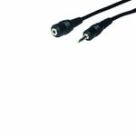 3m 2.5mm Mini Jack Male to Female Stereo Extension Cable/Lead - Xbox 360 Headset - Loops