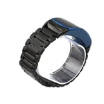 Pinhen Gear Fit2 Watch Band Gear Fit2 Stainless Steel Bracelet Strap Replacement Band Wristband For Samsung Gear Fit 2 SM-R360 Smart Watch (Stainless Steel Black)