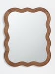 John Lewis Wiggle Wood Frame Wall Mirror, 75 x 60cm, Walnut Finish