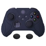 eXtremeRate PlayVital Samurai Edition Midnight Blue Anti-slip Controller Grip Silicone Skin, Ergonomic Soft Rubber Protective Case Cover for Xbox Series S/X Controller with Black Thumb Stick Caps