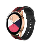 YOUZHIXUAN Smart watch series 20mm For Huami Amazfit GTS/Samsung Galaxy Watch Active 2 / Huawei Watch GT2 42MM Striped Silicone Strap(Orange) (Color : Black red)