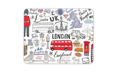 London Attractions Fun Drawing Mouse Mat Pad - Cool Art Gift Computer #14485