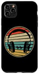 Coque pour iPhone 11 Pro Max Joli casque cadeau rétro vintage années 70 80 pour amateurs de musique