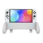 Étui Ergonomique À Poignée Avec 3 Emplacements De Jeu Et Support Pour Nintendo Switch Oled Modèle 2021 - Blanc