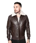 Infinity Leather Mens Air Force A2 Cowhide Bomber Jacket-Montreal - Brown - Size 4XL