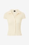 Gina Tricot - Topp Short Sleeve Buttoned Top - Vit