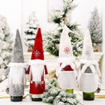 1pc Christmas Gnome Wine Bottle Cover Gift Wrap Xmas Dinner Part Red Apron Style
