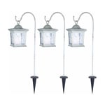 Ensemble de 3 lampes d'extérieur à led lanterne décorative parc piquet suspendu lampes de balcon IP44