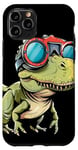 Coque pour iPhone 11 Pro Costume de dinosaure amusant avec lunettes de plongée