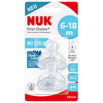 Tétine NUK First Choice+ Flow Control pour biberons | 6-18 Mois |Valve Anti-Colique | Sans BPA | 2 pièces