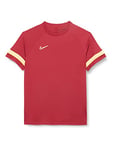 Nike Men's Academy 21 Training Top T-Shirt, Mens, T-Shirt, CW6101-677, Team Red/White/Jersey Gold/White, S