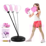 81-123,5cm höjdjusterbar stansboll inkl boxningshandskar & handpump barnboxningsset rosa
