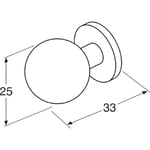 GBG K7 knopp mässing Ø 16 mm