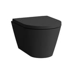 Laufen Kartell Compact Vegghengt toalett 49x37 cm, rimless, Sort Matt - H8203337160001