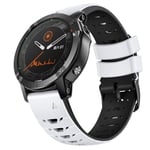 Garmin Fenix ​​7 / Fenix ​​7 Solar / Fenix ​​7 Sapphire Solar, etc. Klockarmband i silikon, 22mm - Vit, svart