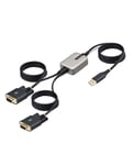 StarTech.com 2P6FFC-USB-SERIAL changeur de genre câble USB-A 2 x DB-9 RS-232 Noir, Gris