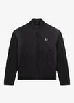 Fred Perry Cable Knit Sleeve Bomber Jacket Size S Small Black J4595 RRP £250 NEW