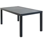 Table d'extérieur 160x90 cm Amalfi extensible en aluminium peint anthracite Aluminium