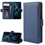 FOR TENG LIN TL For Huawei Honor 20/Nova 5T Double Buckle Crazy Horse Business Mobile Phone Holster with Card Wallet Bracket Function(Black) phone case (Color : Blue)