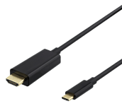 DELTACO – USB-C / HDMI -kaapeli, 4K UHD, kullattu, 0,5 m, musta (140018)