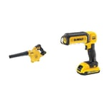 DEWALT DCV100-XJ 18 V Li-Ion XR Compact Cordless Blower - Bare Unit & DCL050-XJ 18 V XR Handheld Yellow LED Area Light, Bare Unit, Multi