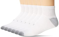Champion Men's Double Dry 6-Pair Pack Cotton-Rich Low Cut Socks, White, One Size