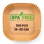 PORTENTUM Papier cuisson air fryer - 100 pièces Food-Grade BPA gratuit, 16 x 24 cm, pour friteuse sans huile 3 à 4,5 litres - Idéal pour la cuisson saine