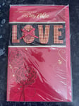 Wife Valentine's Day Card 3d Love Red Rose Ribbon Lovely Verse CC
