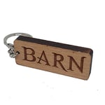 BARN Engraved Wooden Keyring Keychain Key Ring Tag
