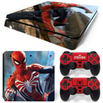 Autocollant Stickers Skin de Protection pour Console et Manette Sony Playstation PS4 Slim - Spiderman #2