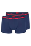 HUGO Men's Trunk Twin Pack Boxer Shorts, New-Navy410, XS (Pack of 2)