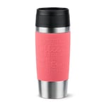 Emsa N20209 Travel Mug Classic Gobelet isotherme 0,36 l | Bouchon à vis confortable | Acier inoxydable | 4 h chaud et froid 8 h | 100% étanche | Passe au lave-vaisselle | Ouverture à 360° | Corail