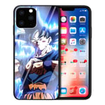 MIM Global Dragon Ball Z Super Tempered Glass iPhone Case Covers Compatible For All iPhones (iPhone 11 Pro, Goku UI 2)