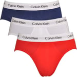 Calvin Klein Cotton Stretch 3 Pack Hip Brief, Blue/red/white