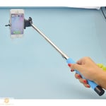 Blue Handheld Selfie Stick for IOS Android iPhone Samsung Any Smartphone Mobiles