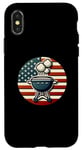 Coque pour iPhone X/XS Barbecue vintage patriotique avec drapeau américain