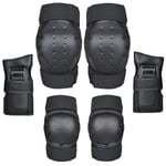 Perfekta barn Vuxna Knä- och armbågsskydd med handledsskydd Skyddsutrustning Set Skateboard Skyddsutrustning - Perfet M Black
