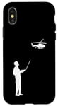 Coque pour iPhone X/XS Modèle d'hélicoptère télécommandé, pilote de loisir pour homme et femme