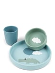 Silic Dinner Set Happy Clouds Blue Home Meal Time Dinner Sets Green D By Deer