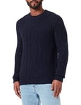 TOM TAILOR Men's Cable knit Jumper 1032306, 13160 - Knitted Navy Melange, XXL
