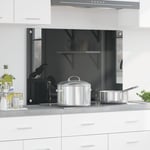 Kök Backsplash Mörkgrå 90x60x0,6 cm Härdat Glas
