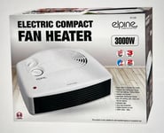 3000W PORTABLE ELECTRIC FLAT FAN HEATER VARIABLE THERMOSTAT WITH 2 HEAT SETTINGS