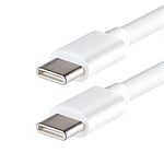 Lite-an 2 Meter USB C to USB C Charger Cable - Fast Charging Type C Charger Cable for iPhone 15 Pro Max, iPad, Samsung Phone - PD 100W USBC to USBC Cable for Macbook and More (White)