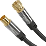 SAT cable/aerial cable with break-proof metal plugs – 7.5m (TV cable/satellite cable, adapter from F-connector to antenna plug, suitable for TV, radio, DVB-T2/DVB-C/DVB-S/DVB-S2) by CableDirect