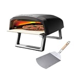 MasterPRO Napoli | Four à pizza | Four à gaz portable à cuisson rapide jusqu'à 500 °C et pelle en acier inoxydable| Pizzas prêtes en 60 secondes | Sac de transport et plateau en pierre inclus