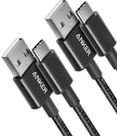 Anker USB C Charger Cable, 2-Pack 3 ft (0.9 m) to C 3ft, Black 