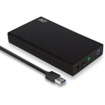 ACT Boîtier de disque dur SATA USB 3.2 Gen1 (USB 3.0) 3.5 sans vis - black